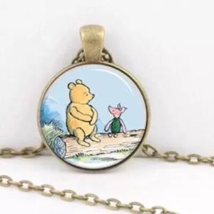 Winnie the Pooh Bronze Cabochon Necklace